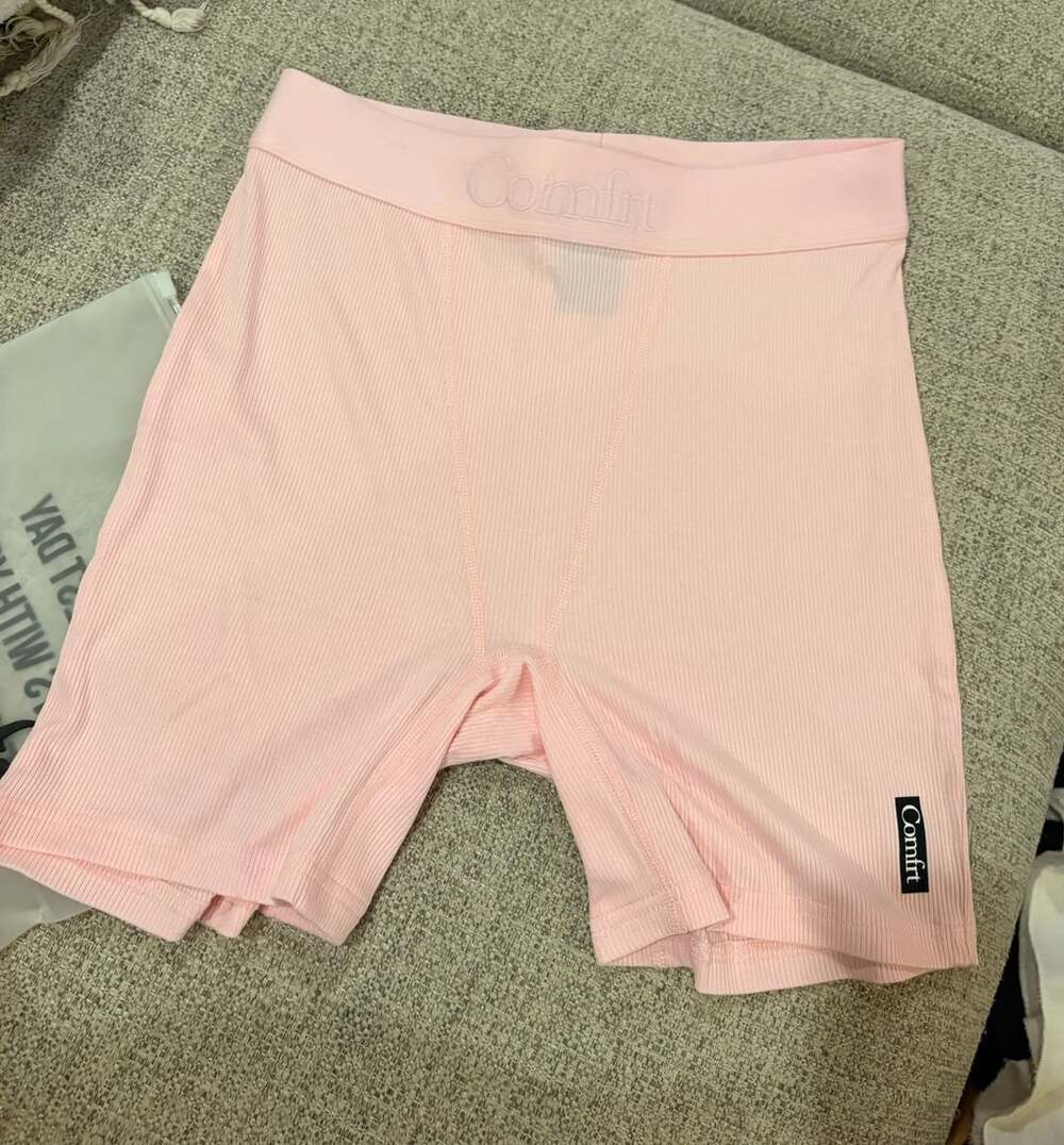 Comfrt Pink Ribbed Boxer Shorts Size M